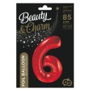 Number Red Red number 6 foil balloon 85 cm