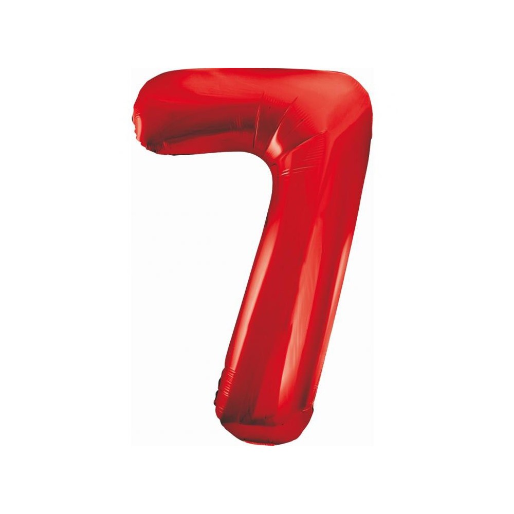 Number Red Red Number 7 Foil Balloon 85 cm