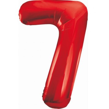 Number Red Red Number 7 Foil Balloon 85 cm
