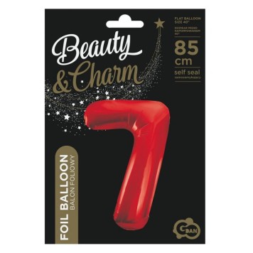 Number Red Red Number 7 Foil Balloon 85 cm