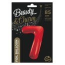 Number Red Red Number 7 Foil Balloon 85 cm