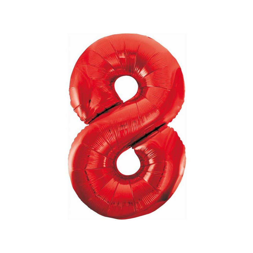 Number Red Red number 8 foil balloon 85 cm