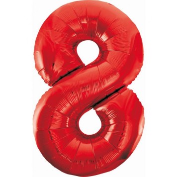 Number Red Red number 8 foil balloon 85 cm