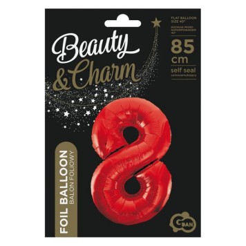 Number Red Red number 8 foil balloon 85 cm