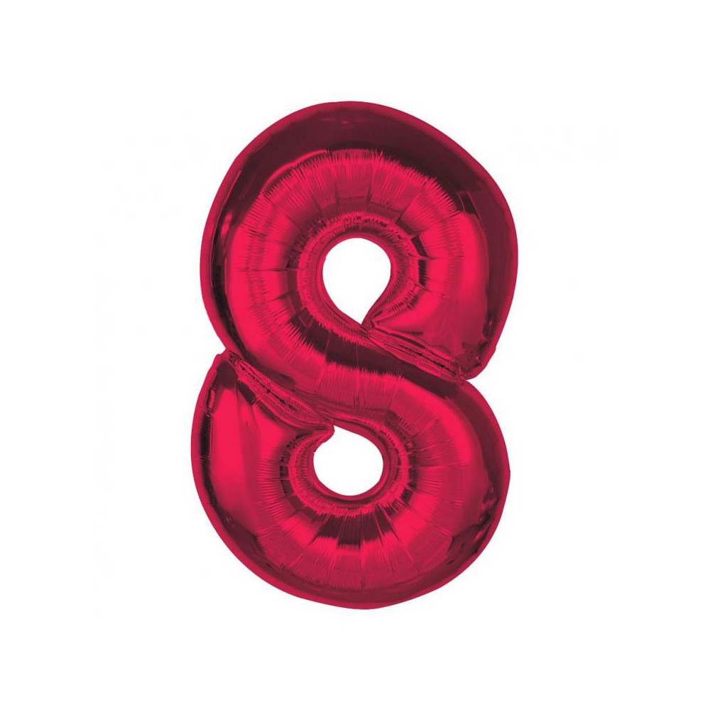 Number Red Red Number 8 Foil Balloon 92 cm