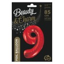 Number Red Red Number 9 Foil Balloon 85 cm