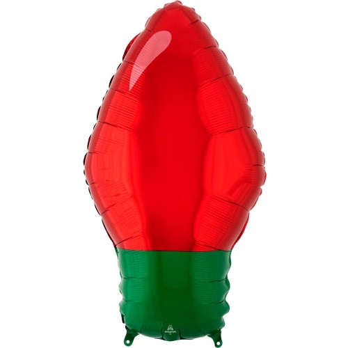 Christmas Red Light Bulb Foil Balloon 55 cm
