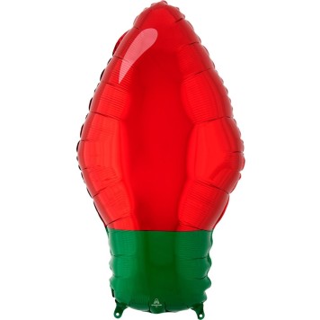 Christmas Red Light Bulb Foil Balloon 55 cm