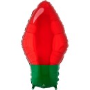 Christmas Red Light Bulb Foil Balloon 55 cm