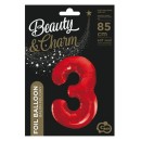 Number Red Red Number 3 Foil Balloon 85 cm