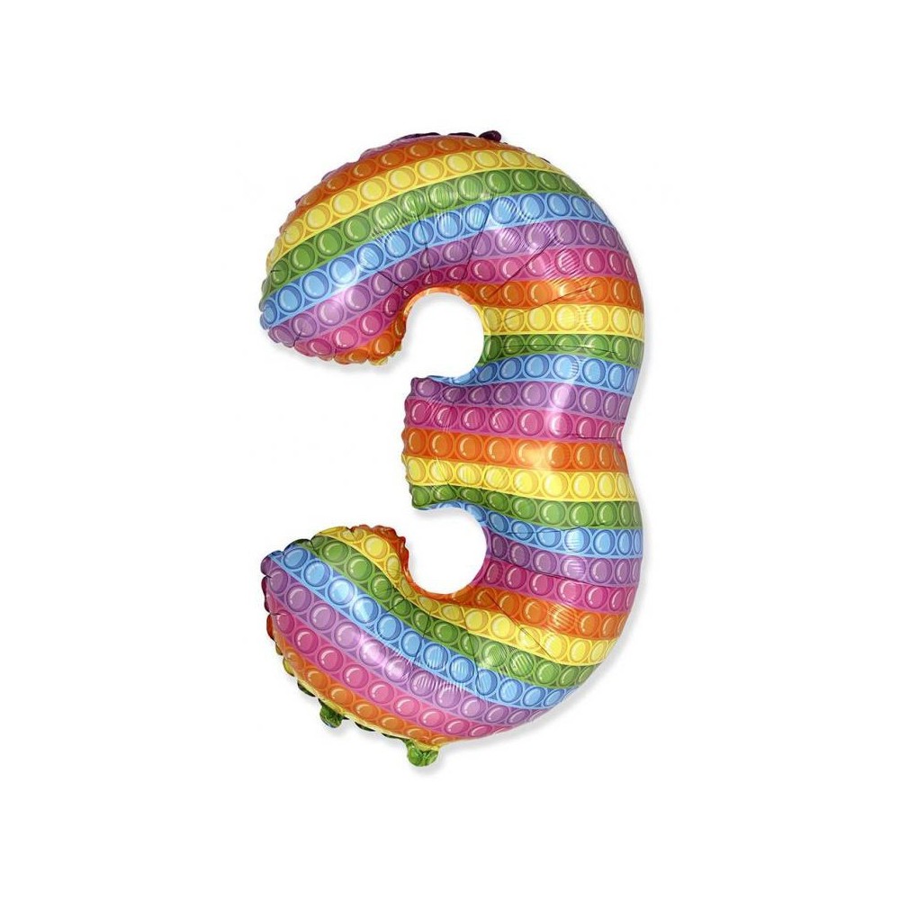Number Pop It Number 3 foil balloon 69 cm (WP)