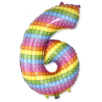 Number Pop It Number 6 foil balloon 69 cm (WP)