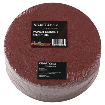Papier ścierny 50szt. krążek 125mm P80 na rzep KD11803