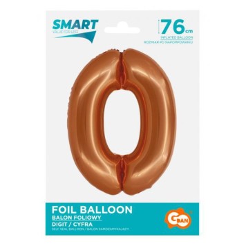 Number Copper Copper Number 0 Foil Balloon 76 cm
