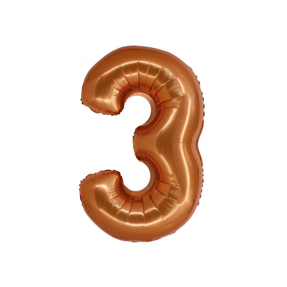 Number Copper Copper Number 3 Foil Balloon 76 cm