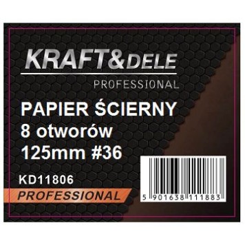 Papier ścierny 50szt. krążek 125mm P36 na rzep KD11806