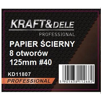 Papier ścierny 50szt. krążek 125mm P40 na rzep KD11807
