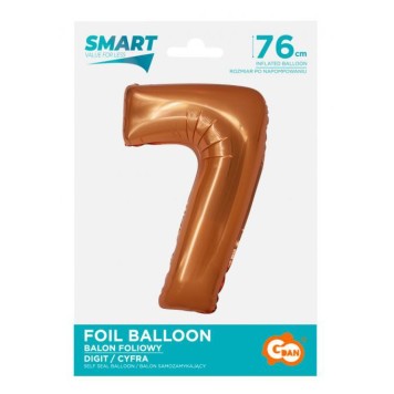 Number Copper Copper number 7 foil balloon 76 cm