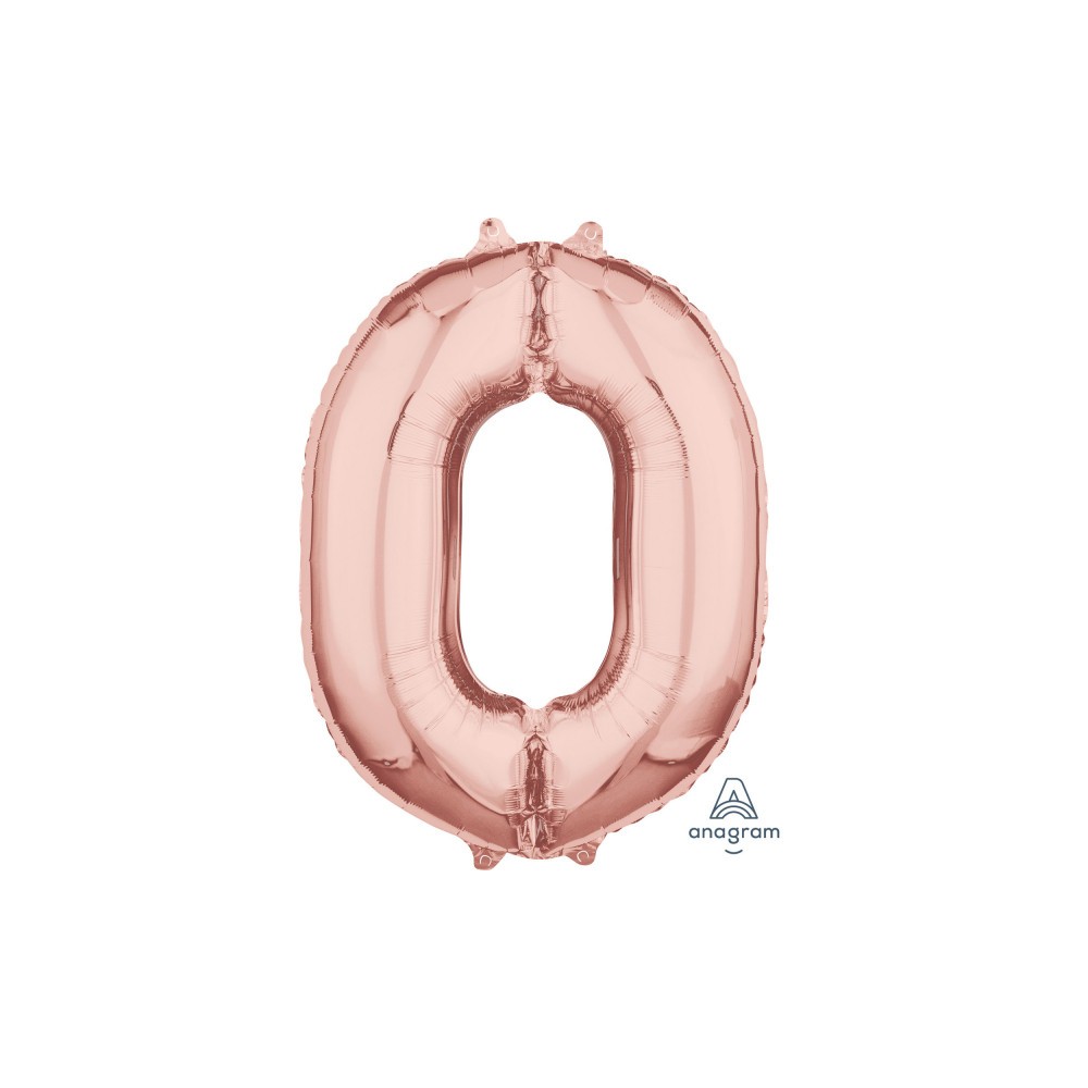 Number Rose Gold Number 0 Foil Balloon 66 cm