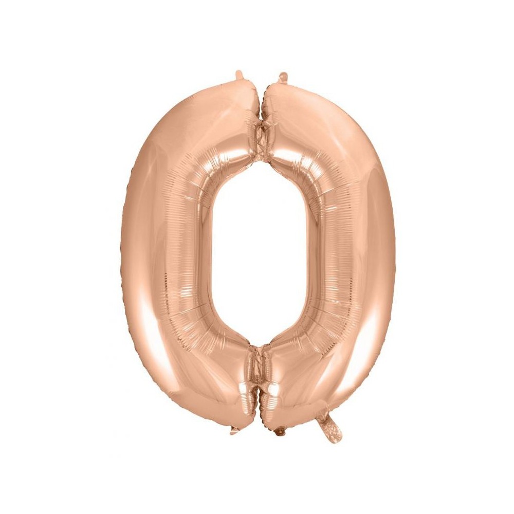 Number Rose Gold Number 0 foil balloon 92 cm