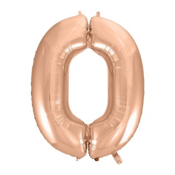 Number Rose Gold Number 0 foil balloon 92 cm