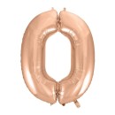 Number Rose Gold Number 0 foil balloon 92 cm