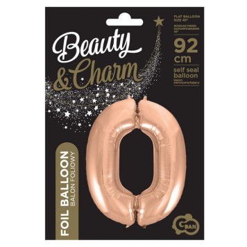 Number Rose Gold Number 0 foil balloon 92 cm