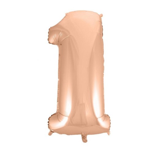 Number Rose Gold Number 1 foil balloon 92 cm