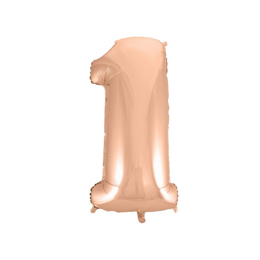 Number Rose Gold Number 1 foil balloon 92 cm