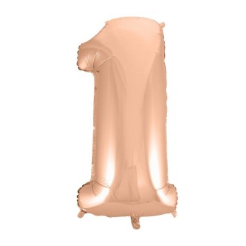 Number Rose Gold Number 1 foil balloon 92 cm