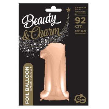Number Rose Gold Number 1 foil balloon 92 cm