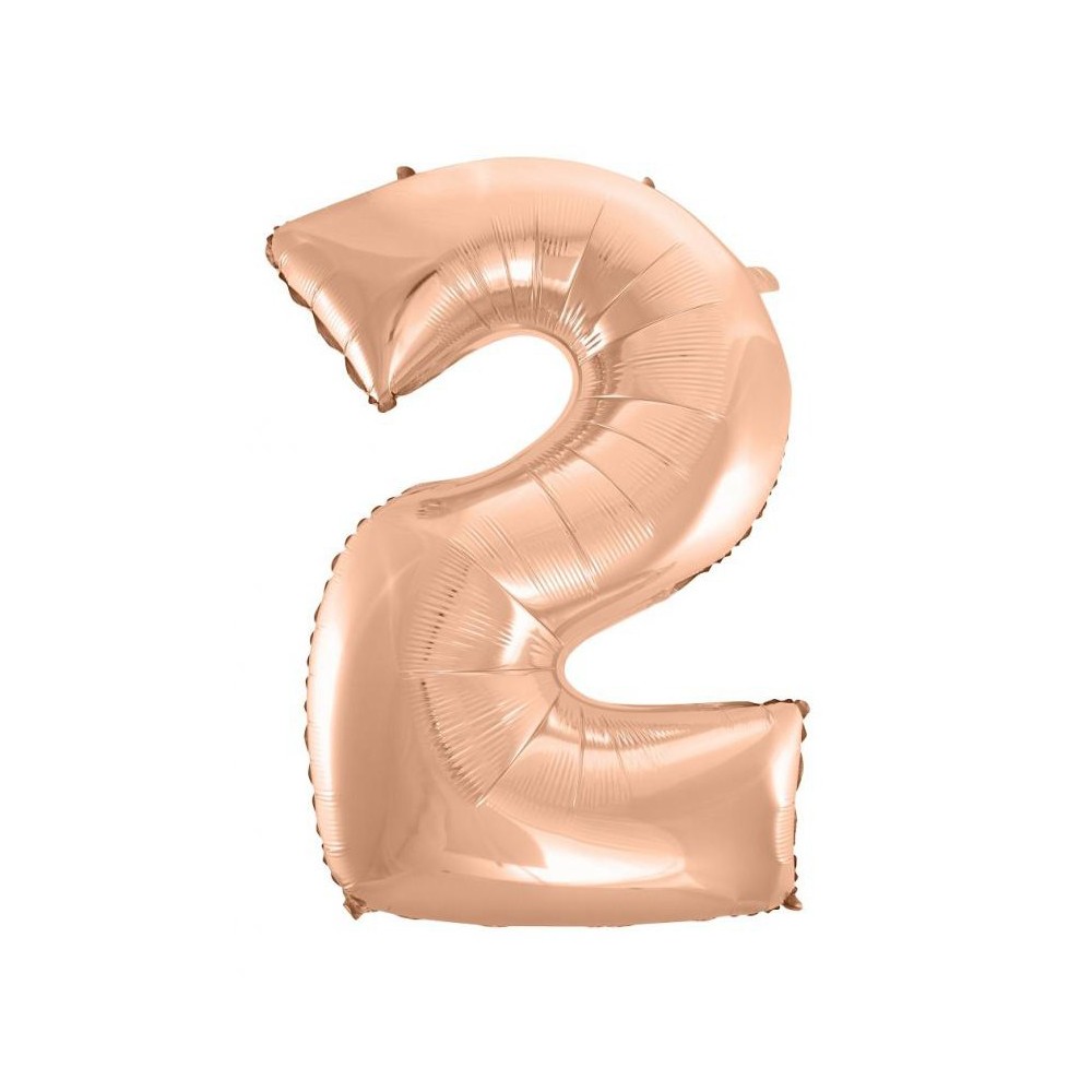 Number Rose Gold Number 2 foil balloon 92 cm
