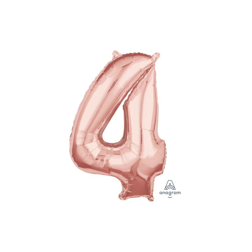 Number Rose Gold Number 4 Foil Balloon 66 cm