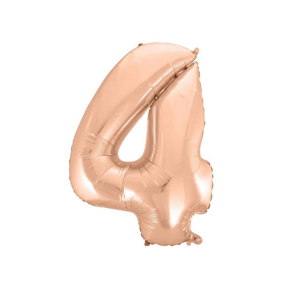 Number Rose Gold Number 4 Foil Balloon 92 cm