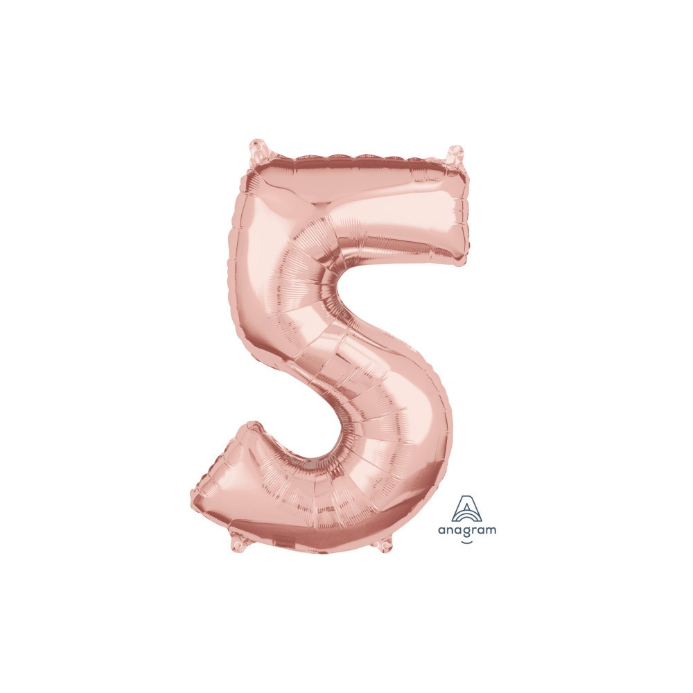 Number Rose Gold Number 5 Foil Balloon 66 cm