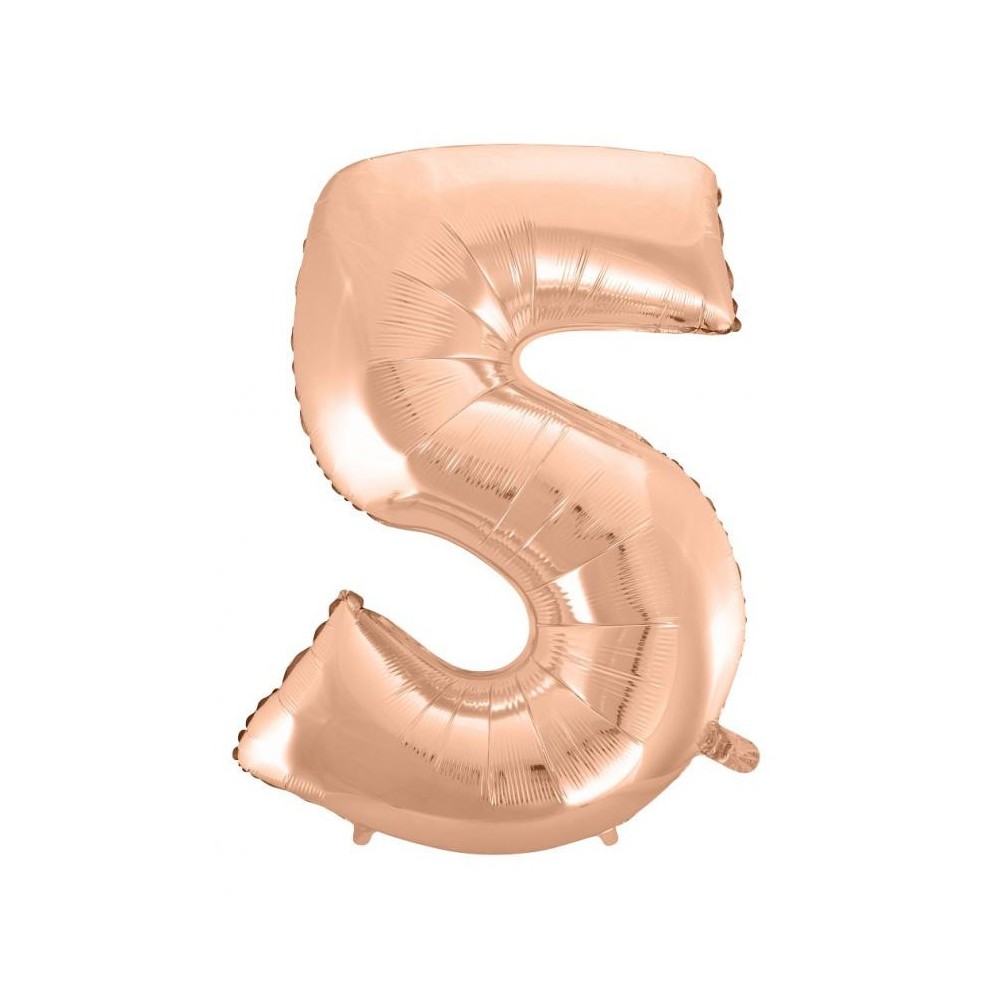 Number Rose Gold Number 5 foil balloon 92 cm