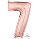 Number Rose Gold Number 7 Foil Balloon 66 cm