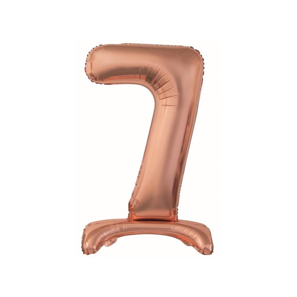 Number Rose Gold Number 7 foil balloon with base 74 cm