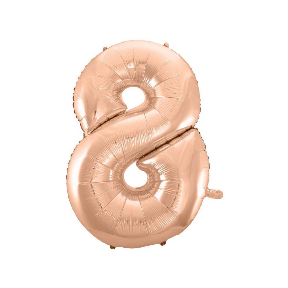 Number Rose Gold Number 8 foil balloon 92 cm