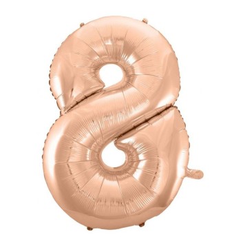 Number Rose Gold Number 8 foil balloon 92 cm