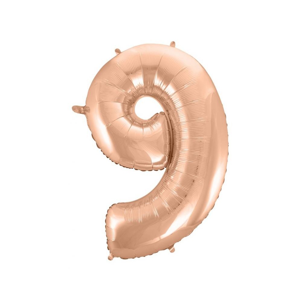 Number Rose Gold Number 9 foil balloon 92 cm