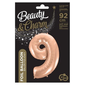 Number Rose Gold Number 9 foil balloon 92 cm