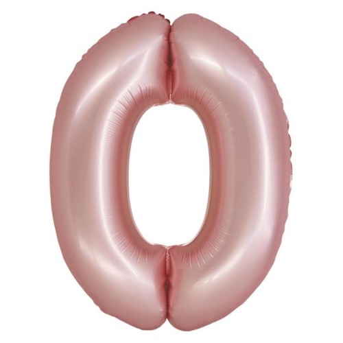 Number Light Pink Mat Pink Number 0 Foil Balloon 76 cm