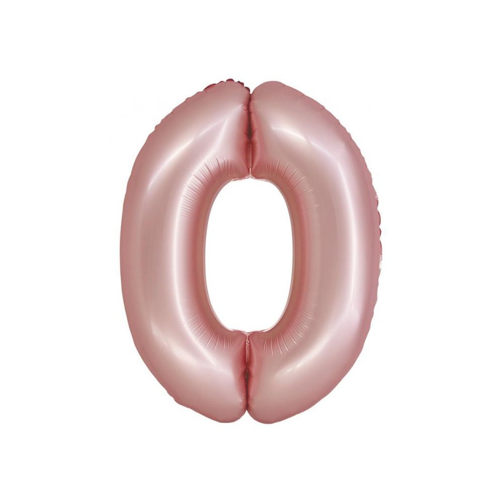 Number Light Pink Mat Pink Number 0 Foil Balloon 76 cm