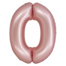 Number Light Pink Mat Pink Number 0 Foil Balloon 76 cm