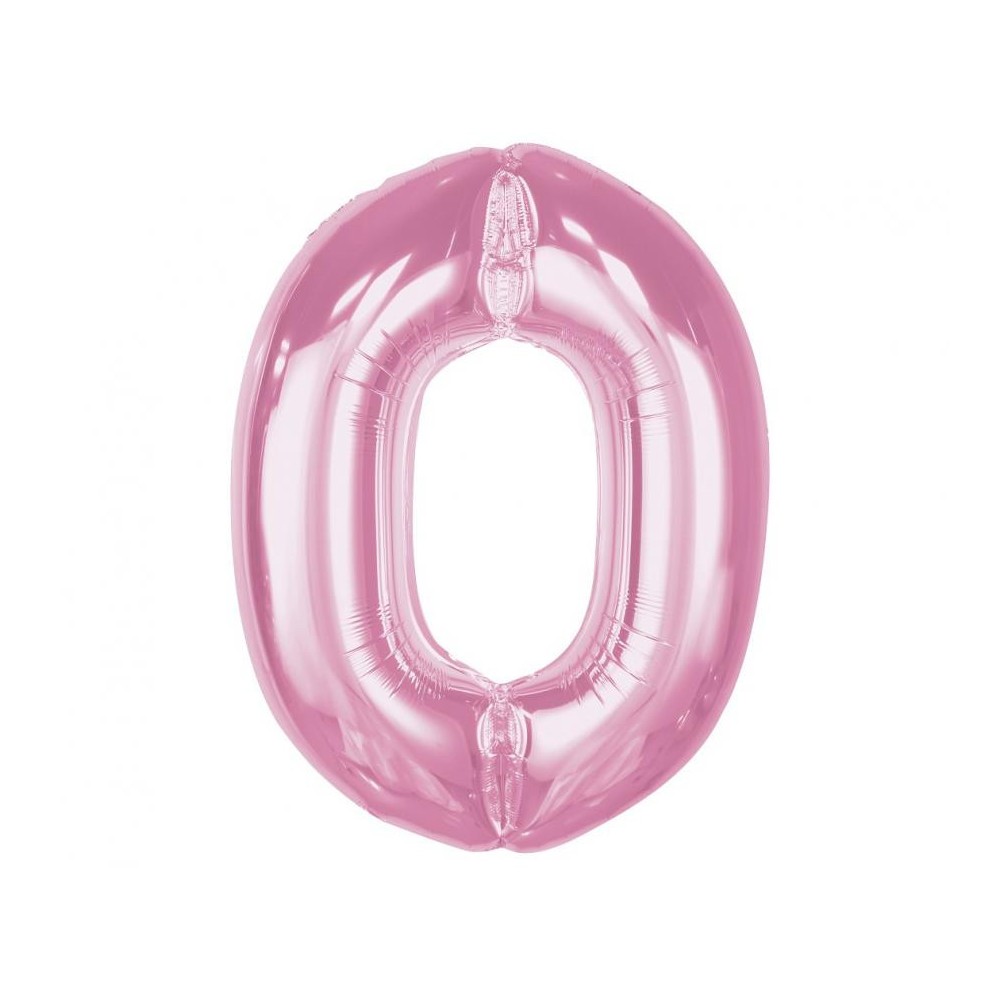 Number Light Pink Pink Number 0 Foil Balloon 92 cm