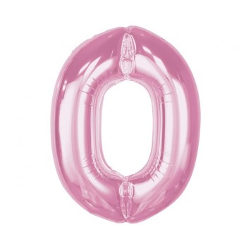 Number Light Pink Pink Number 0 Foil Balloon 92 cm