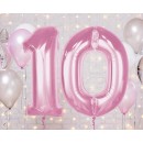 Number Light Pink Pink Number 0 Foil Balloon 92 cm