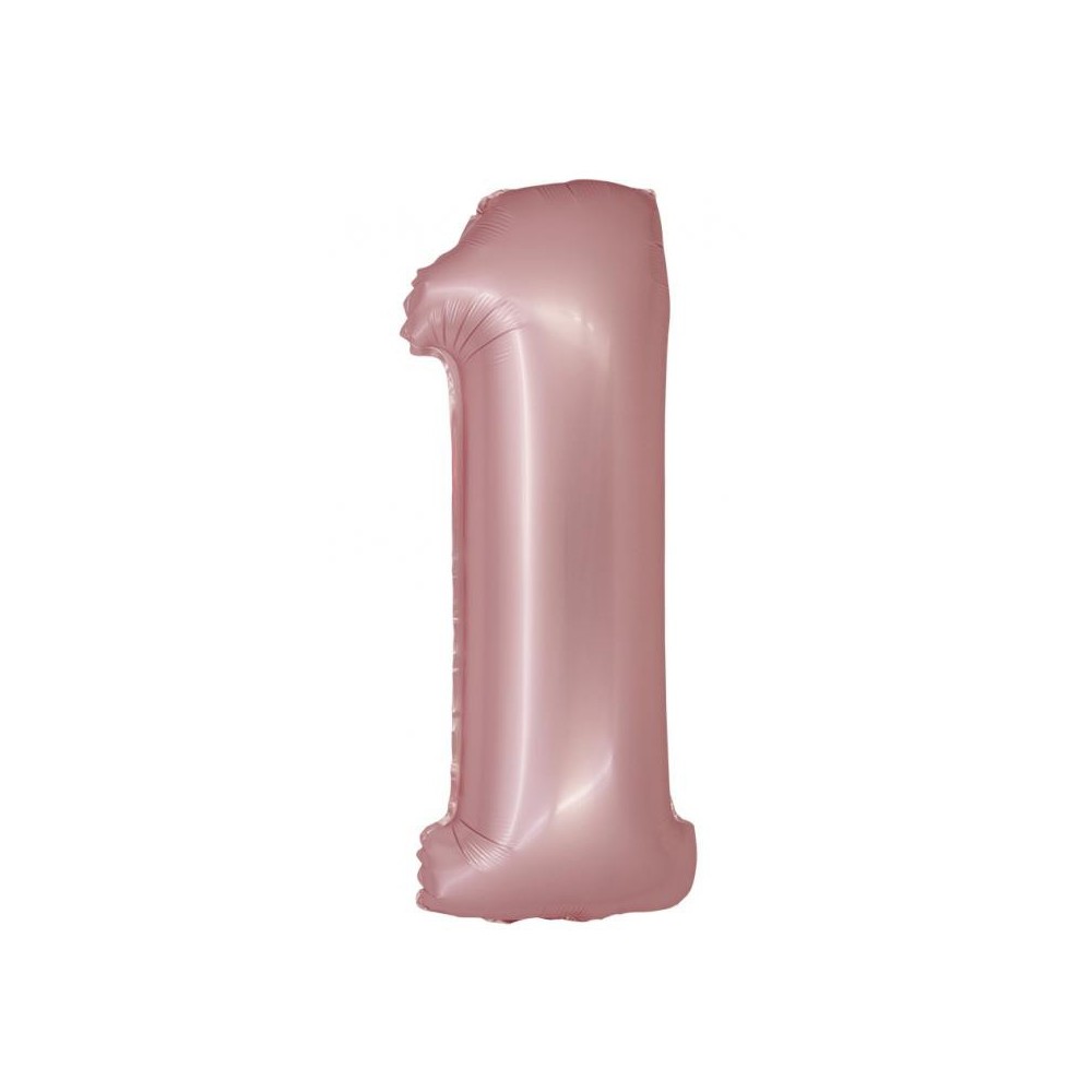 Number Light Pink Mat Pink Number 1 Foil Balloon 76 cm