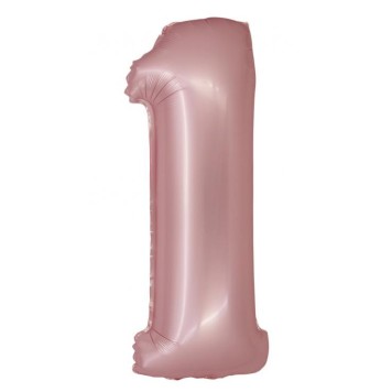 Number Light Pink Mat Pink Number 1 Foil Balloon 76 cm